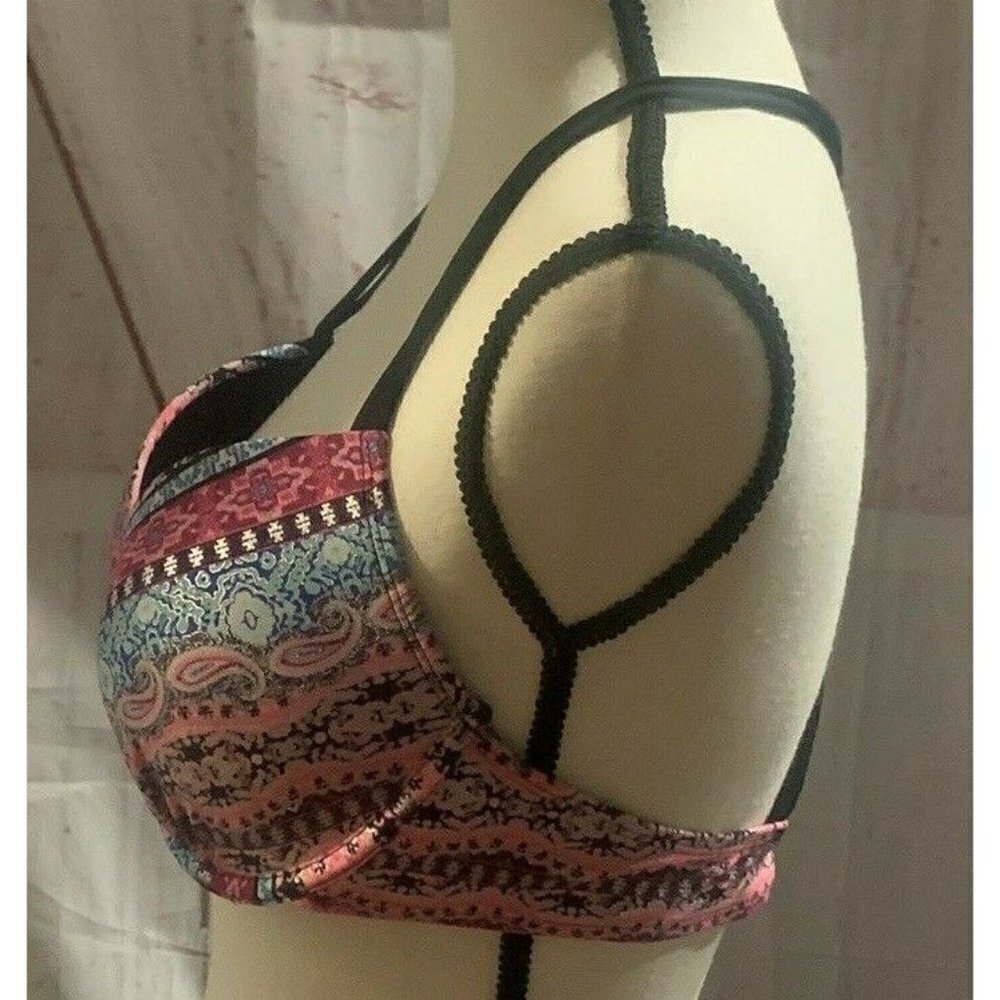 Arizona Bikini Top Padded Bra Size XL Multicolor Spaghetti Straps Racerback - Picture 5 of 10